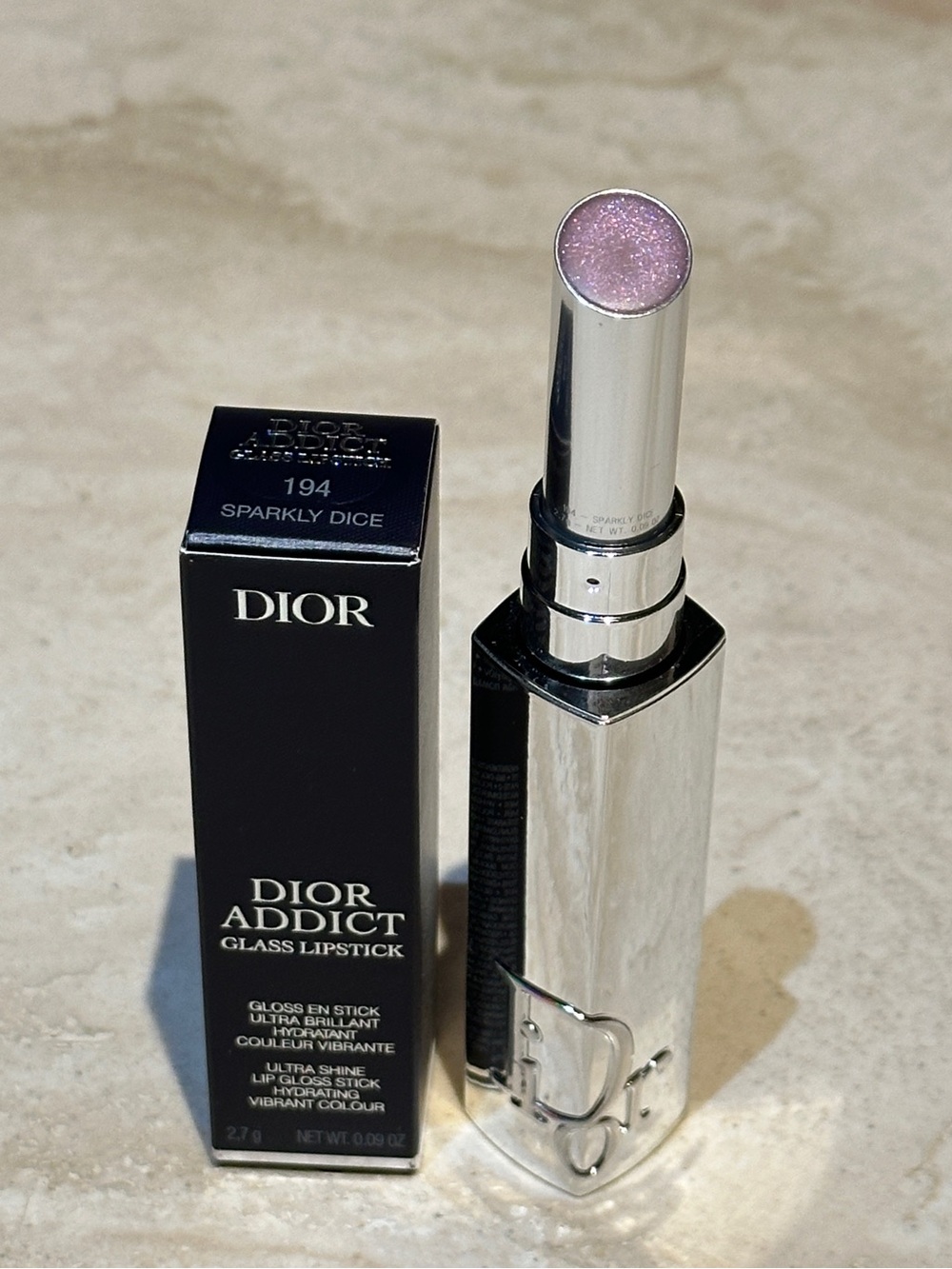 Dior Addict Glass Lipstick Ultra-Shine Hydrating Lip Gloss - 194 Sparkly Dice